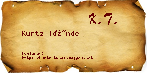Kurtz Tünde névjegykártya
